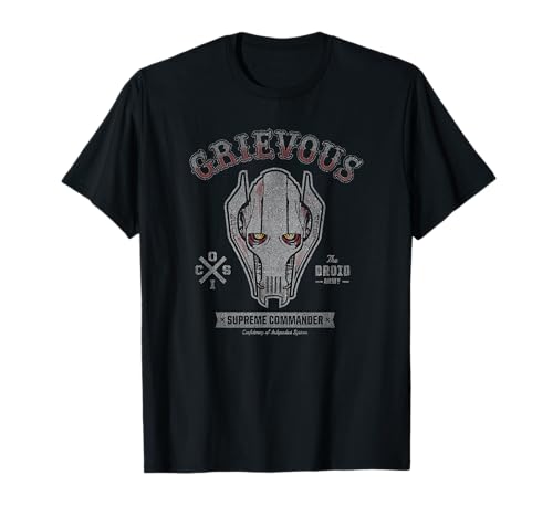 T-shirt Star Wars Grievous en coton noir coupe reguliere pour fan