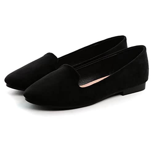 Tn Tangnest Women's Ballet Flats Fashion Soft Loafers Comfortable Slip On Flat Shoes Black 41(9) #TOP3