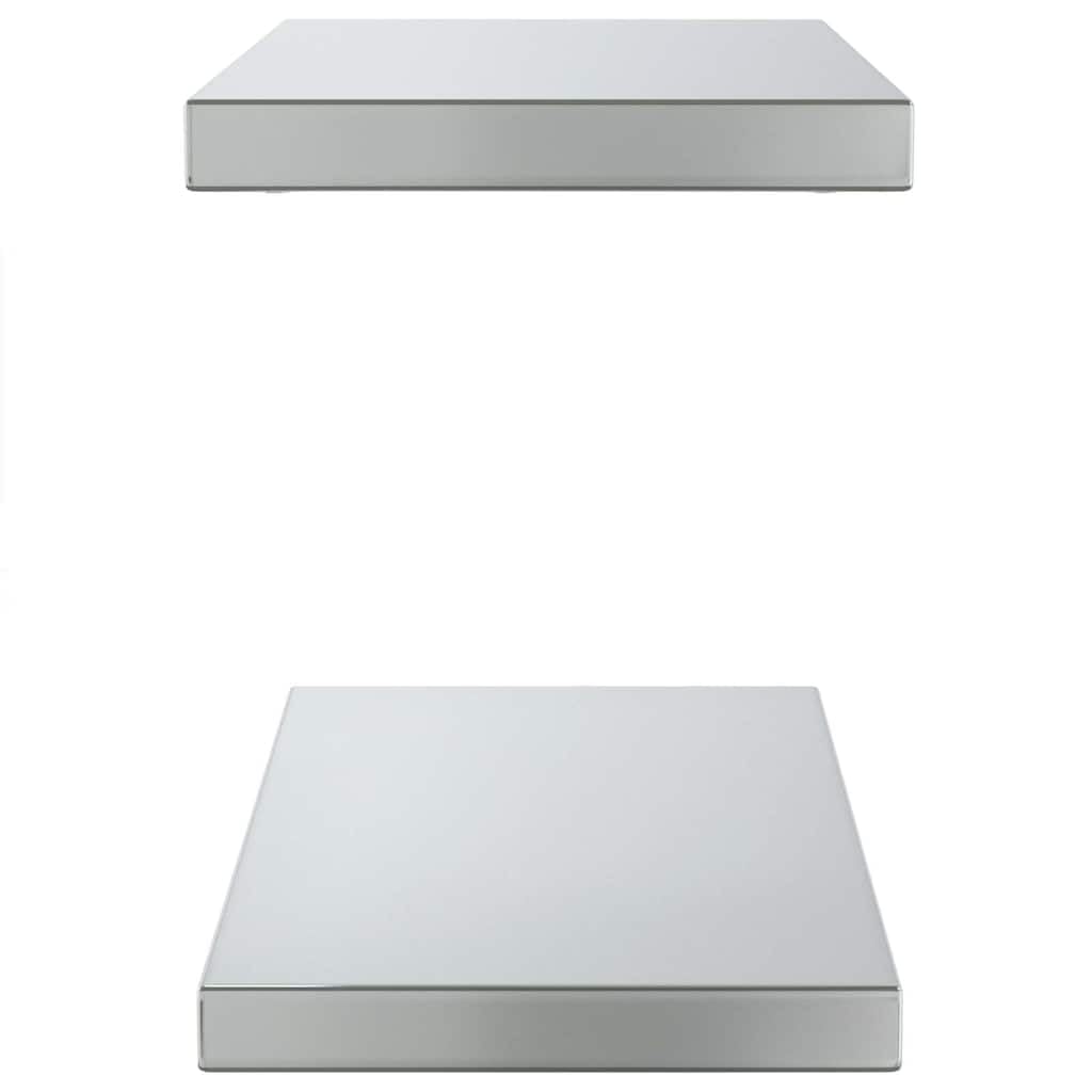 Półki ścienne, 2 sztuki, wiszące, srebrne, stal nierdzewna, 50 x 23,5 x 3 cm, obciążenie 30 kg, oszczędność miejsca, do salonu, sypialni, biura, jako regał wiszący i regał na książki