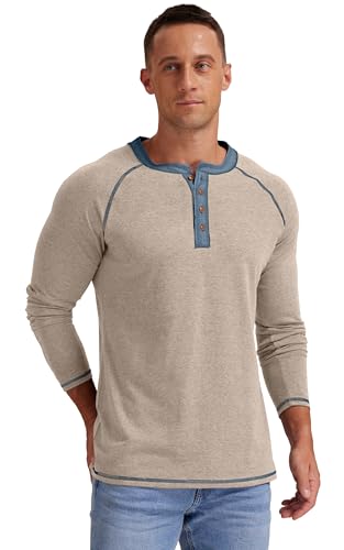 Image of Sailwind Mens Henley Long /Short Sleeve T-Shirt Cotton Casual Shirt
