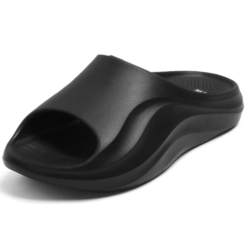 Image of DOCTOR HEALTH SUPER SOFT Men's Double Buckle Slide Sandals | Lightweight Cushioned EVA Slippers | Anti-Slip Comfortable Open Toe Casual Slides for Indoor Outdoor Everyday Wear