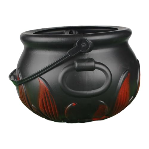 7 Inch Red Flame Witch Cauldron Halloween Candy Bucket for Party Decor - image 1