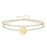 【Cadeaux parfaits】 : le bracelet femme initial en or est livré avec une pochette en velours, adaptée pour les fêtes, les rendez-vous et les occasions spéciales. C'est également un cadeau parfait pour les femmes et les filles pour la fête des mères, un mariage, une fête, la Saint-Valentin et Noël.