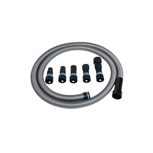 Cen-Tec Systems 94698 Quick Click 10 Ft. Hose for Home and Shop Vacuums with Expanded Multi-Brand Power Tool Adapter Set for Dust Collection, Silver