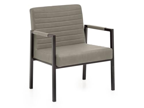 Woodkings XXL Esszimmer Stuhl Wellington mit Armlehne Kunstleder, Schwerlaststuhl belastbar bis 250kg modern, Designstuhl, Metallgestell schwarz (Salbeigrün)