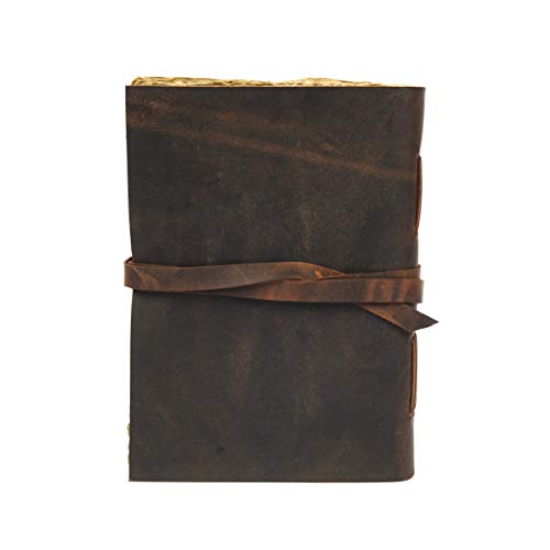 Image of Leather Journal Travel Diary, Handmade Vintage Bound Notebook for Men & Women Antique Finish Genuine Leather Quality Unline Brown Paper for Notes Art Sketchbook 7.5X5.5 Inches (Brown)