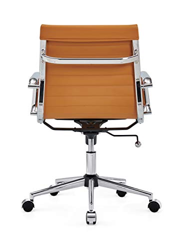Carocc Office Chair With Lumbar Support Office Desk Chair Mid Back White Desk Chairs With Wheels Swivel Desk Chair 320Lbs 3011 (Terracotta) #TOP4