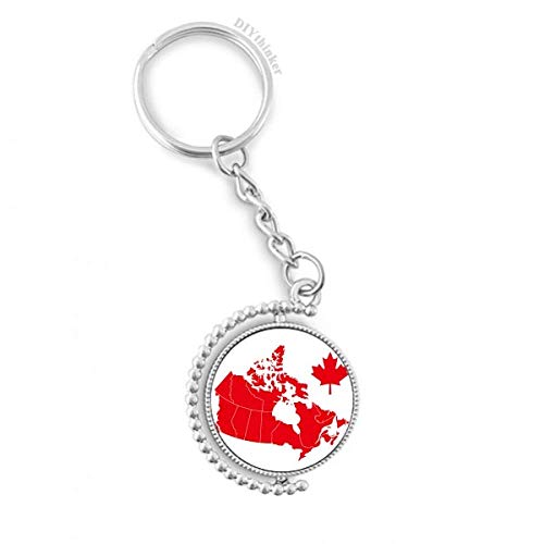 Llavero de Canadá con mapa rotativo ideal para tus llaves de casa y coche diario