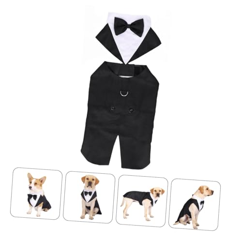 Disfraz formal para perro talla XL con moño blanco miniatura 7