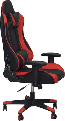 Trax Gaming Chair Hydraulic Leather Black in Red T107