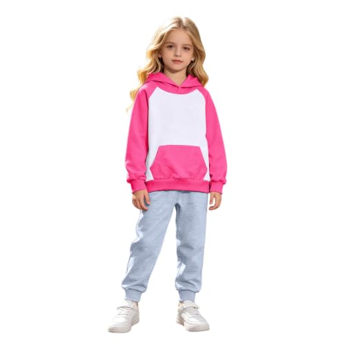 Sudadera de niña de dos piezas casual con capucha y pantalón de manga larga infantil 1