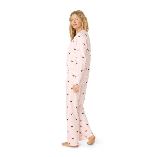 Image of PJ Salvage Women's [Amazon Exclusive] Cloud Jersey Open-bottom Pajama 2-piece Pj Set