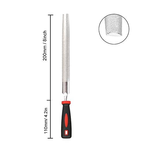 Yklp 8Inch Diamond Coated Half Round File Plastic Handle Hand Tools For Grinding On Glass, Stone, Marble, Rock, Bone 120 Grit2 #TOP1