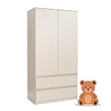 meble masztalerz Armarios para Bebe con 2 cajones Ancho 90 cm - Moderna Sapateira Muebles - Armario Infantil Cachemir 180x90x50cm