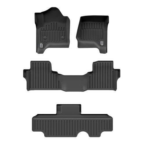 Smart Choice USA Car Floor Mat Custom fit for 2015-2020 Chevrolet Tahoe/2015-2020 GMC Yukon - Made in USA - Black - Full Set 1st 2nd & 3rd Row