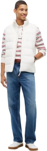 Tommy Hilfiger Herren Markenweste MW0MW45275 Weste Elfenbein Seide S – Ansicht 4