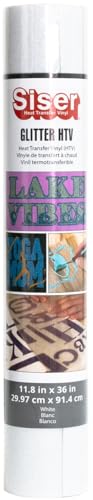Siser Glitter Heat Transfer Vinyl - White 11.8x36 Inch Craft Material