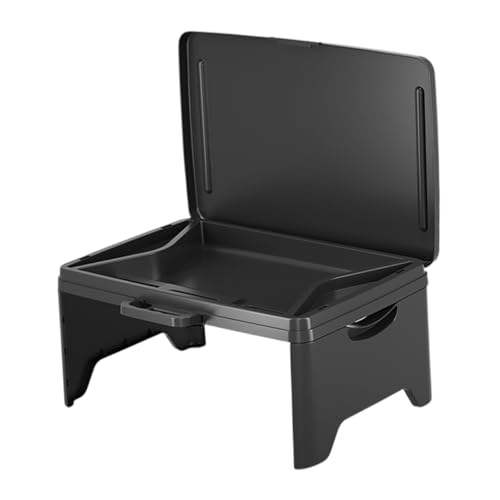 GANAZONO Portable Folding Laptop Desk Travel Bed Table Tray for Boys and Girls Adults Lightweight Black Design Built Storage for Sofa Couch Car