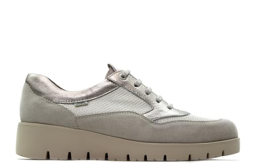 Callaghan - Zapato Deportivo Casual,Sneakers de Cordones,Zapatillas con cuña y Plataforma,Piel y Rejilla para: Mujer Color: Marfil Talla:38