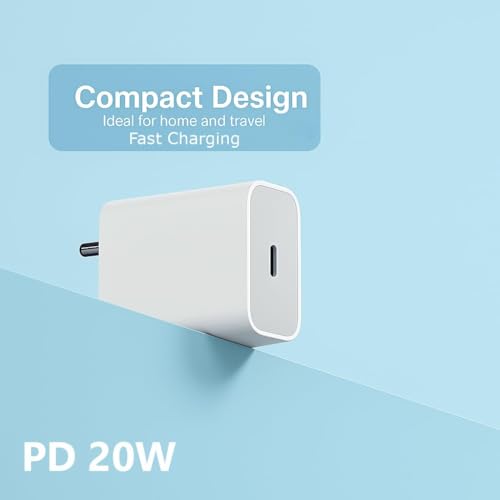Image of RDG 20W Original Charger with Lighting Cable (PD PPS Technology) Compatible with iPhone 14 /14Plus /14Pro /14 Pro Max 13 /13Pro /13Pro Max 12 /12Pro /12 /11 /X /Xr Series (Mfi-Certified), White