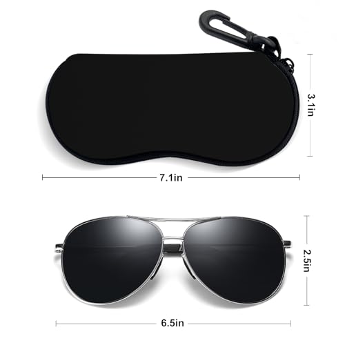 Image of Sunglasses Soft Case, Ultra Light Portable Neoprene Zipper Glasses Case for Men Women