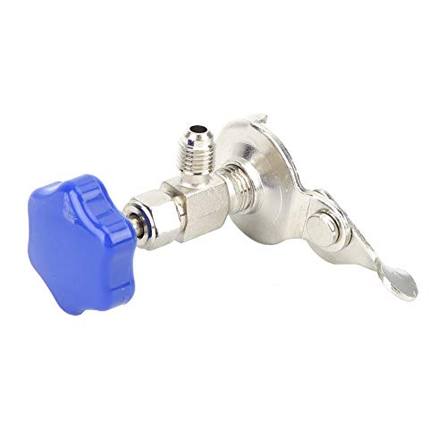 Aumotop Abridor de Botellas de Refrigerante Profesional Alta Dureza 337B R12 R134A para Herramienta Reparación Aire Acondicionado Automóvil, Aleación Azul 1/4 pulg. para Mecánico Automotriz