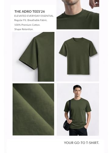 Image of ADRO Mens Printed Cotton T-Shirts Pack of 3 | Regular Fit Graphic Tshirt | Breathable Modern Stylish Casual T Shirt for Travel Gym Daily Lifestyle