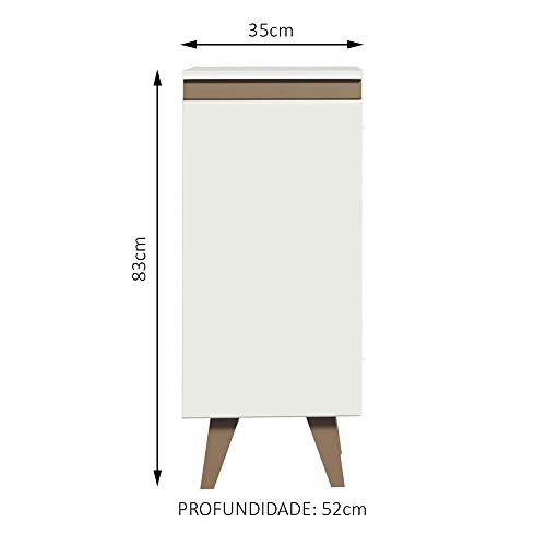 Balcão Madesa Reims 35 cm 1 Porta - Branco