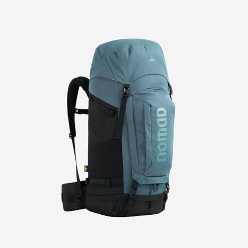 NOMAD Batura Backpack - Premium 55L Pack with Rain Cover Included | Lightweight Rucksack for Traveling, Hiking, Camping, Outdoor Sports (Steel Blue)
