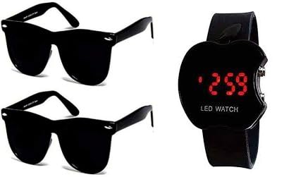 Unisex Black Sunglasses Combo For Men And Boys (bk-stsmc3) (55) (Black) - Pack of 1-image-47