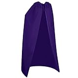 Acediscoball Women's Velvet Cape with Hood Halloween Witch Costume Cloak (Purple)