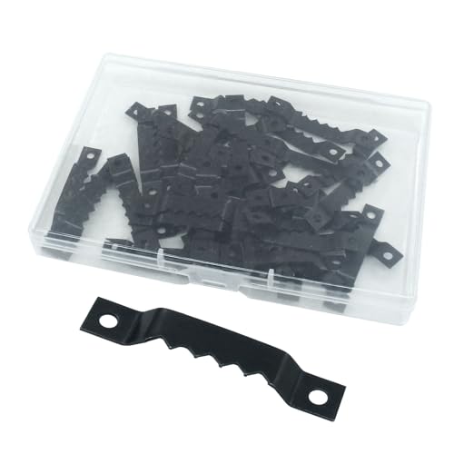 Image of Bonsicoky 50 Pack Sawtooth Picture Hangers - Picture Hanging Hooks for Hanging Photo Frames, Artwork, Paintings, Canvas - Black