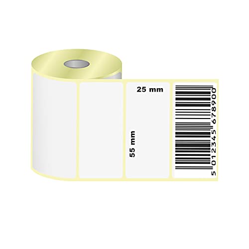 Etiqueta térmica 55x25 mm   1 Rulo / 1000 etiquetas   etiqueta de código de barras para impresora térmica directa