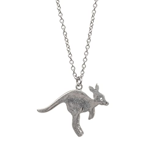 Shag Wear Women's Pewter Spirit Animal Silver Pendant with Gift Envelope (Kangaroo)