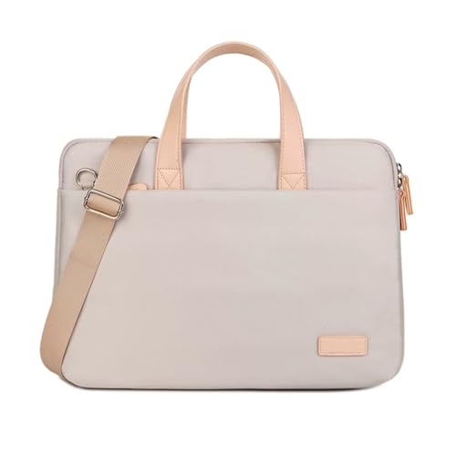 MuHadJiya Laptop Bag 15.6 Inch for Women Men Computer Bag Laptop Case Shoulder Bag 14-15.6 Inch Laptop Carrier Waterproof Laptop Sleeve Case Business Briefcase (Beige)