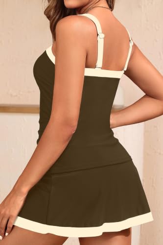 Image of Women Tankini Swimsuits with Skirt - Two Piece Swimsuit Tummy Control Bathing Suits 2025 Swimwear