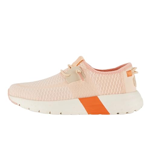 HEYDUDE Women's Sirocco Sport Stripe Sneaker, Pink Size 10 | Lightweight Slip On Mesh Casual Shoe for Travel and Everyday Wear