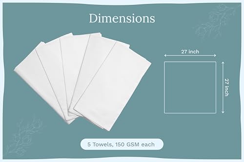 Image of Organic Cotton Tea Towels for Embroidery - Blank Flour Sack Dish Towels for Customization - Perfect White Kitchen Towels for Sublimation to Customize and Personalize - 27 inchx27 inch (White - 5 Pack)