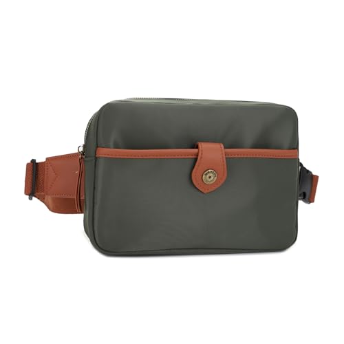 JESSIE&JAMES/Remington Chesapeake Nylon Fanny Pack for Women Waist Packs with Adjustable Belt Crossbody Sling Belt Bag Olive