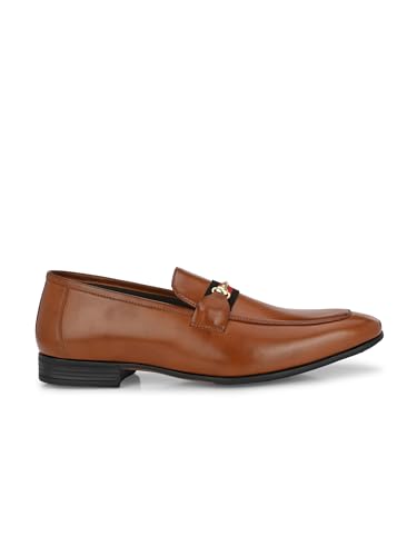 Image of San Frissco Men's Formal Loafers Leatherette Trending Shoes with Buckle,Semi Casual Cushioned Footbed Formal Moccasin for Office, Party Slip-On Loafers,Elegant, Lightweight & Comfortable