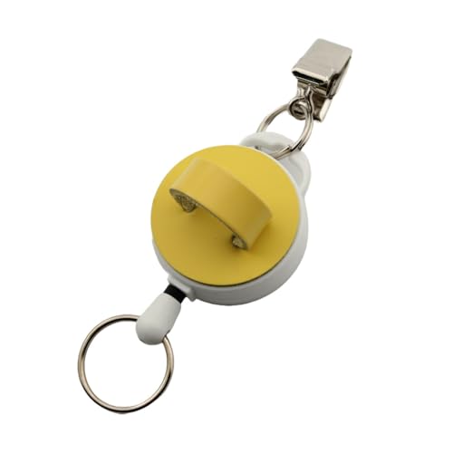 HERBE ペン&メガネ サングラスホルダー クリップ リール付き 牛革ペンホルダー 本革 日本製 イエロー