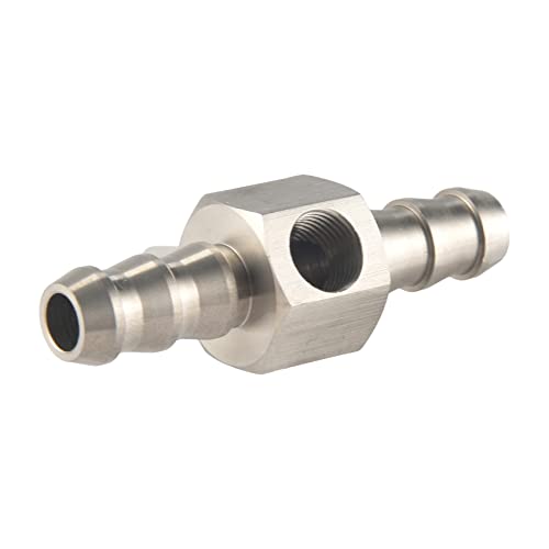 Giilayky Universal-Druckmessgerät für Kraftstoff, 1/8 NPT (140 Psi) mit T-Adapter für Kraftstoffdruckmessgerät, 3/8