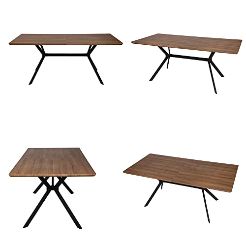 Luckyermore 71"X35.5" Dining Table Mid-Century Vintage Kitchen Table For 6-8 Person For Dining Room Balcony Cafe Bar Walnut #TOP6