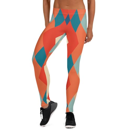 Leggings zig zag colorés à motif géométrique et taille haute gainante
