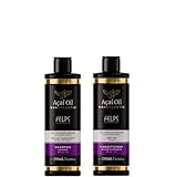Kit Felps Professional Acai Oil Nanoplastia Shampoo and Conditioner Set, Post-Chemical Treatment, Daily Use, Sulfate Free, 8.45 fl oz, 2 Pack