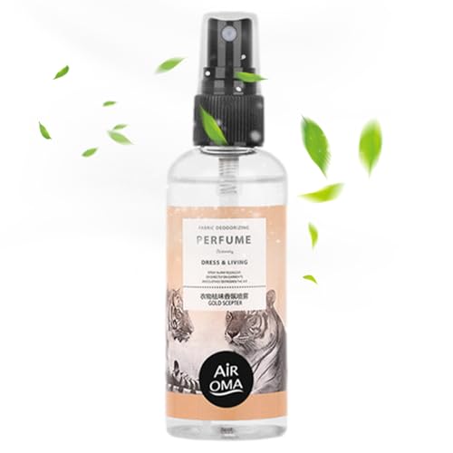 Espray ambientador para ropa, 100 ml, spray de tela natural, ambientador de ropa, limpiador de olores multiusos para el hogar, armario