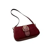 ZSLFCBD Bolso Mujer De Hombro con Cierre Cremallera para Mujer, Bandolera Cruzada Moda, Pequeño Cuadrado-Rojo