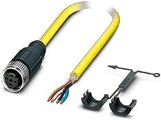 PHOENIX CONTACT SAC-HZ-4P-5.0-542/M12FS SH BK - Cable para sensor y actuador (4 pines, conector recto M12, 5 m de longitud, 22.220 g), color amarillo