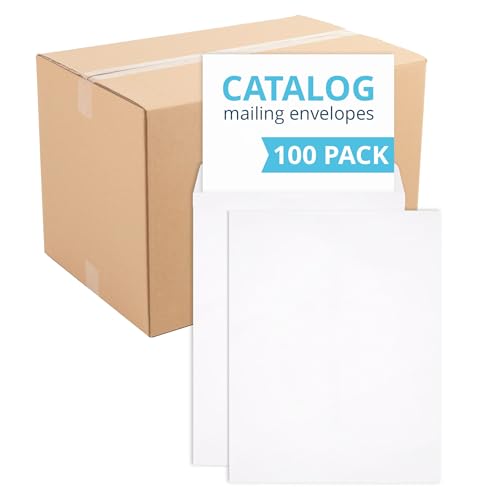 Envelopes de correspondência 100 Blue Summit Supplies Catálogo, selo gomado, 25 x 33 cm, branco bril