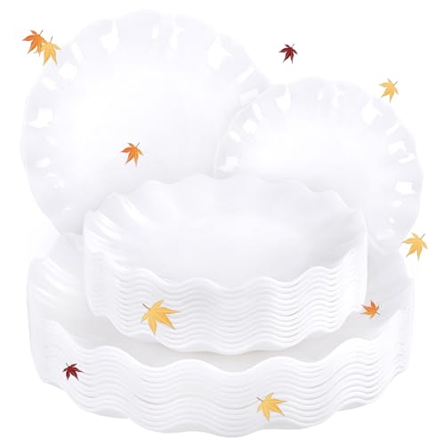 LIYH 24 Pcs Reusable Plastic Plates